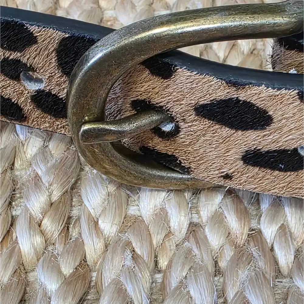 Loklik Leopard Cheetah Leather Belt Womens M On Trend